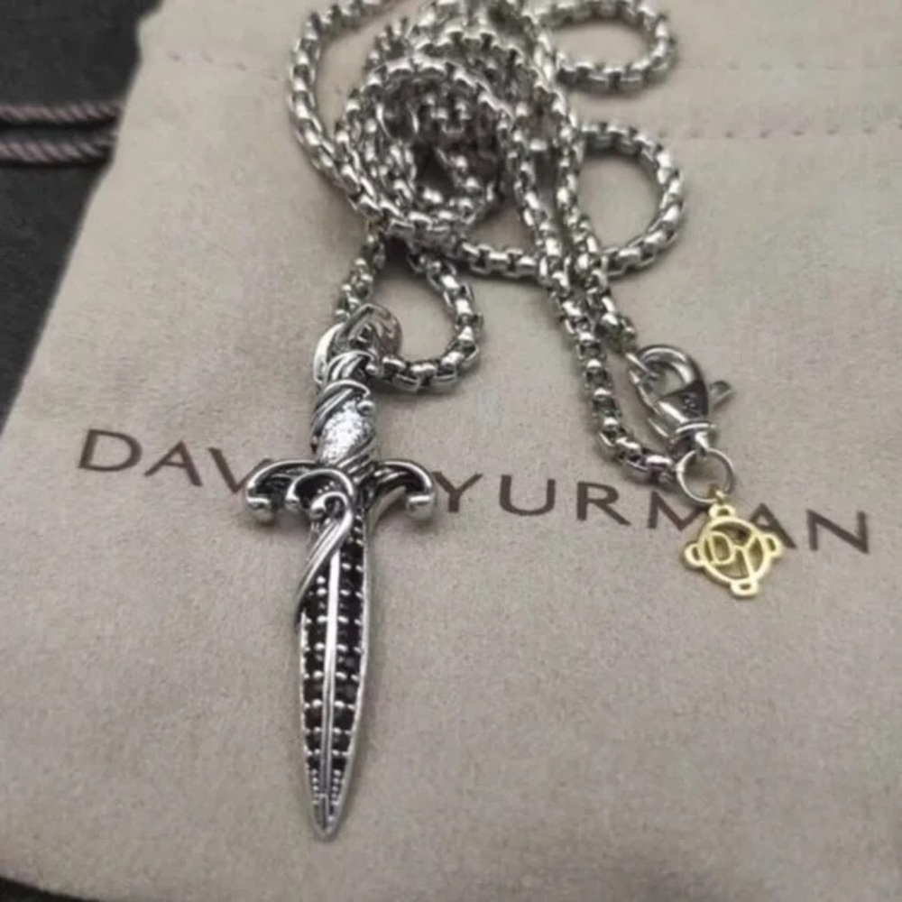 David Yurman 3mm Dagger Necklace Length 50+5cm
